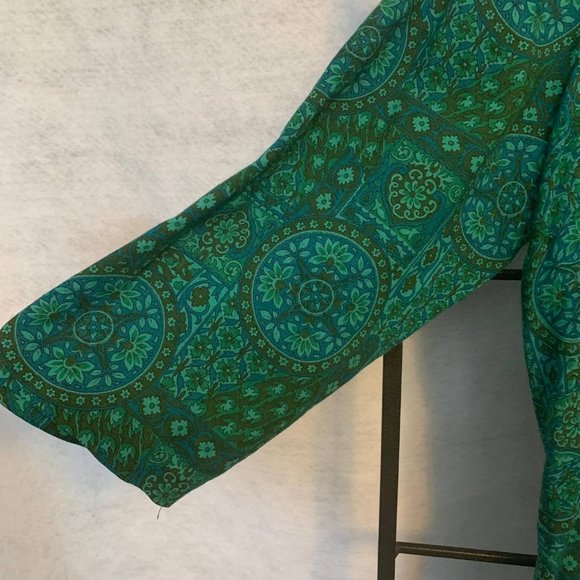 RELOMS Vintage Mandala Paisley Button Down Dress Green Women's Size 20 - Picture 7 of 12
